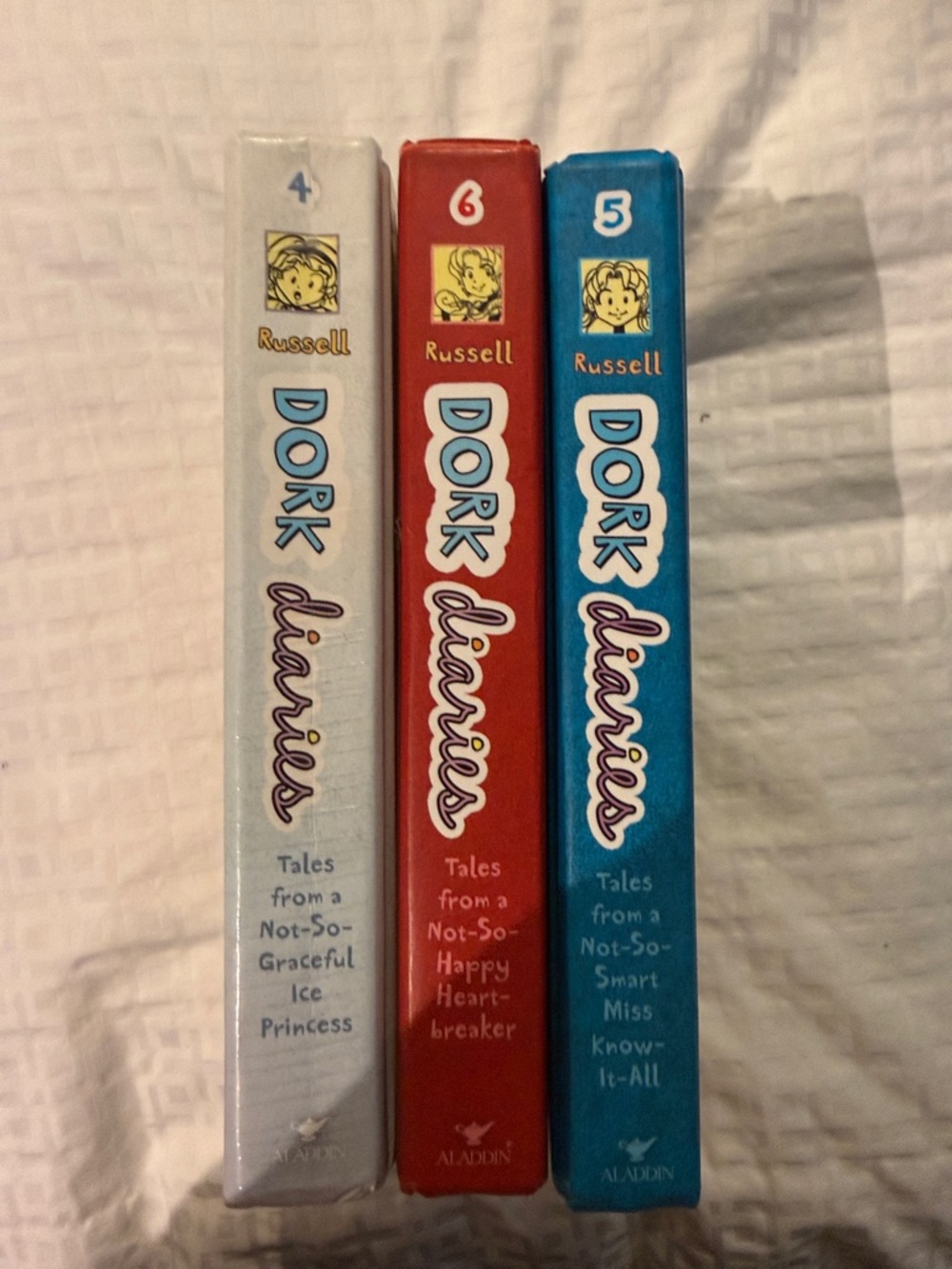 Russell Athletic Dork Diaries Book Trio - Blue, Red, Cream Spines